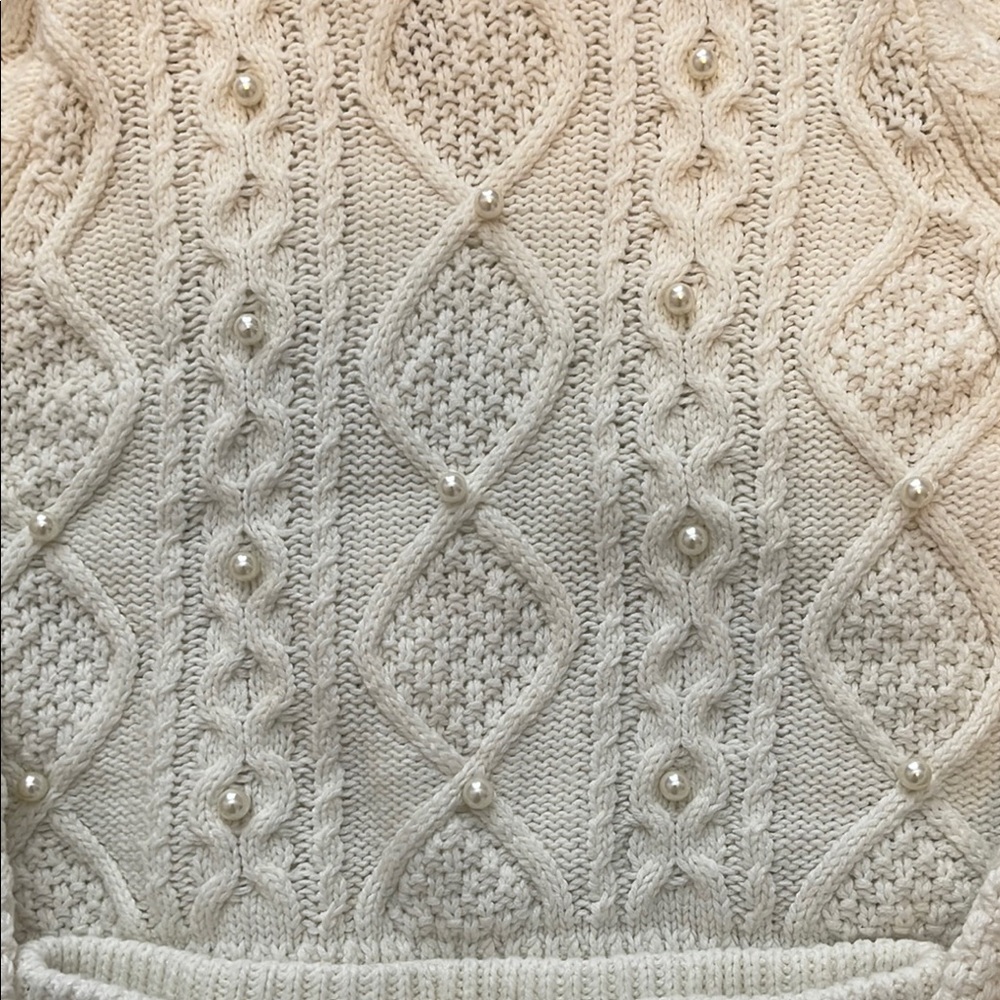 Cream Cable Knit Sweater Turtleneck and Skirt Set Max Studio Kids - Picture 2 of 8